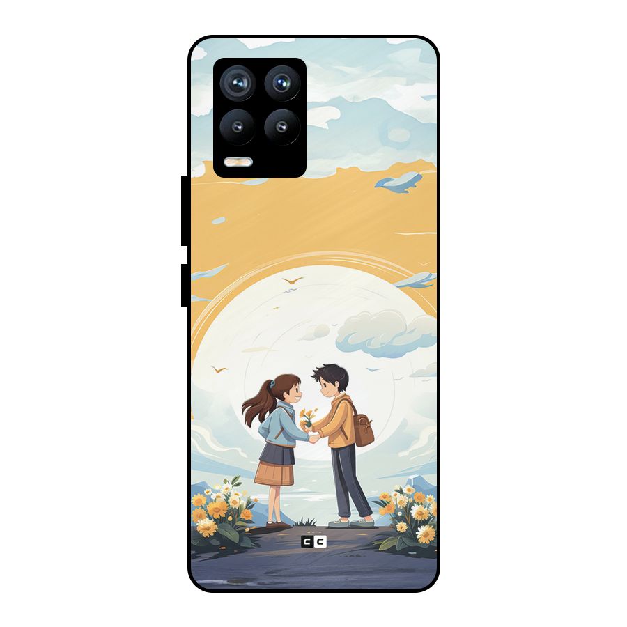 Teenage Anime Couple Metal Back Case for Realme 8