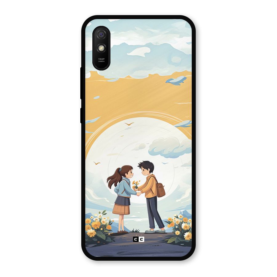 Teenage Anime Couple Metal Back Case for Redmi 9a