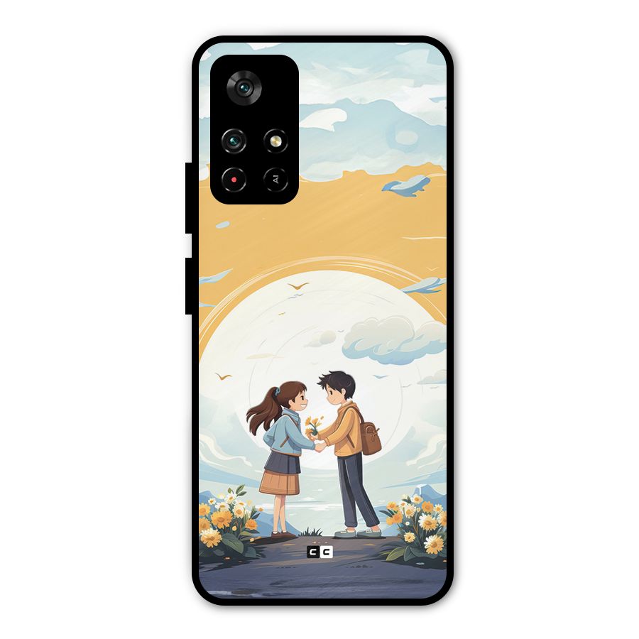 Teenage Anime Couple Metal Back Case for Redmi Note 11T 5G