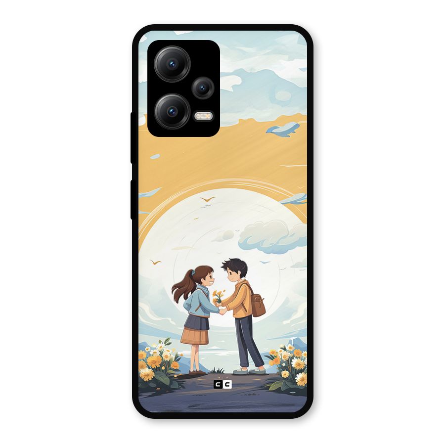 Teenage Anime Couple Metal Back Case for Redmi Note 12 5G