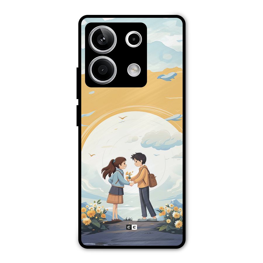 Teenage Anime Couple Metal Back Case for Redmi Note 13 5G