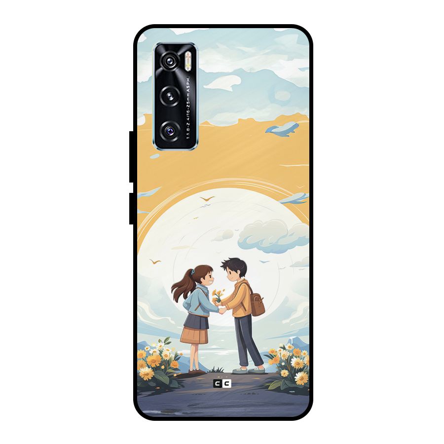 Teenage Anime Couple Metal Back Case for Vivo V20 SE