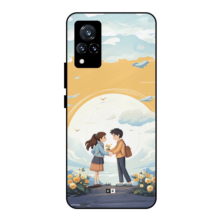 Teenage Anime Couple Metal Back Case for Vivo V21 5G