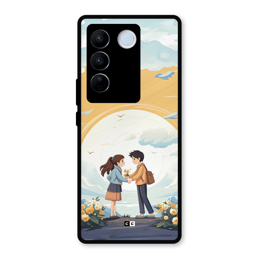 Teenage Anime Couple Metal Back Case for Vivo V27