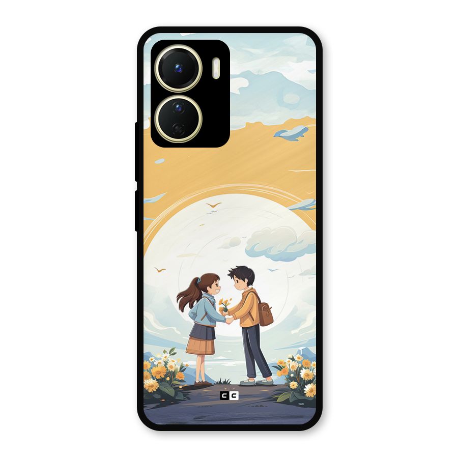 Teenage Anime Couple Metal Back Case for Vivo Y16