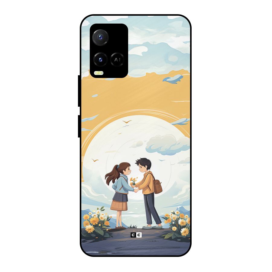 Teenage Anime Couple Metal Back Case for Vivo Y21 2021
