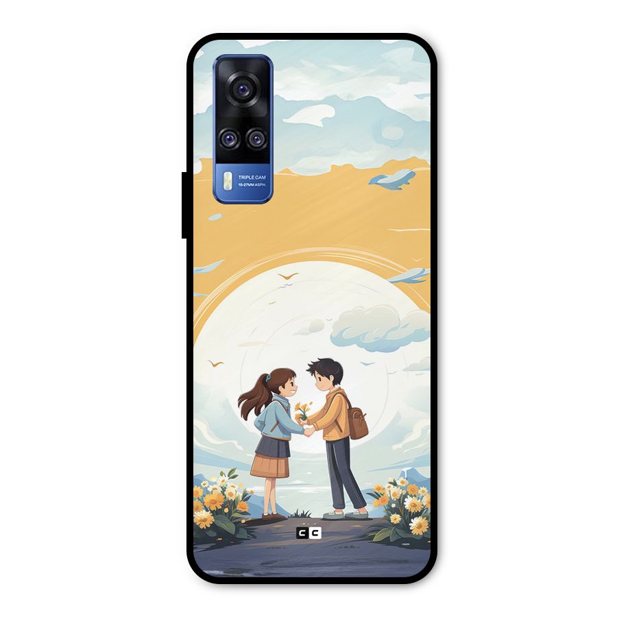 Teenage Anime Couple Metal Back Case for Vivo Y31