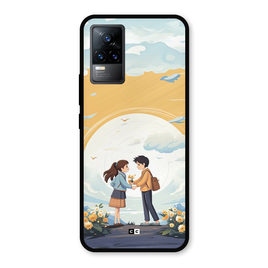 Teenage Anime Couple Metal Back Case for Vivo Y73