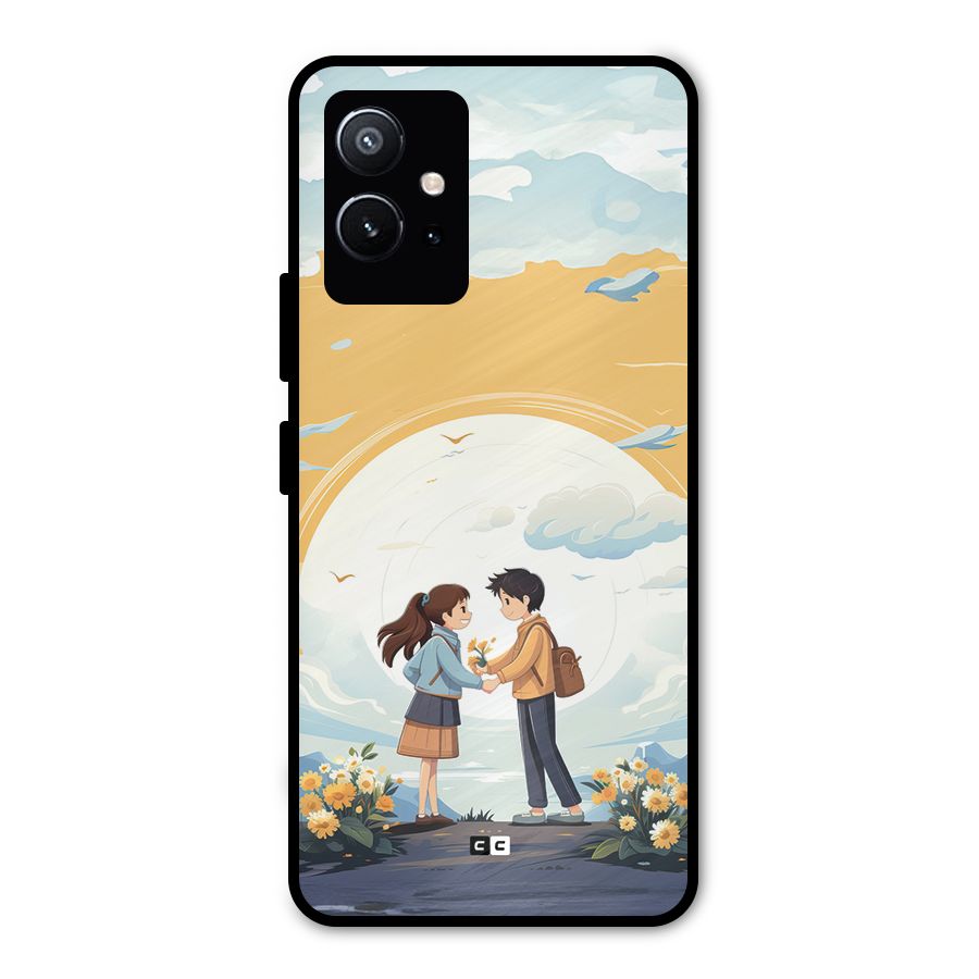 Teenage Anime Couple Metal Back Case for Vivo Y75 5G
