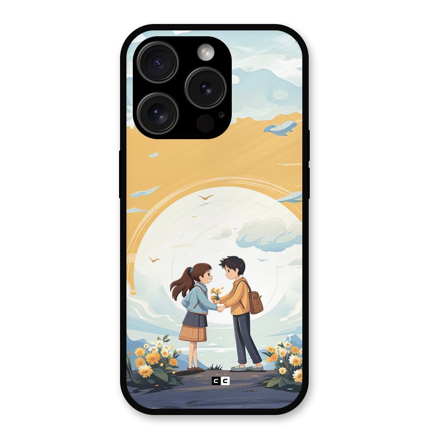 Teenage Anime Couple Metal Back Case for iPhone 15 Pro