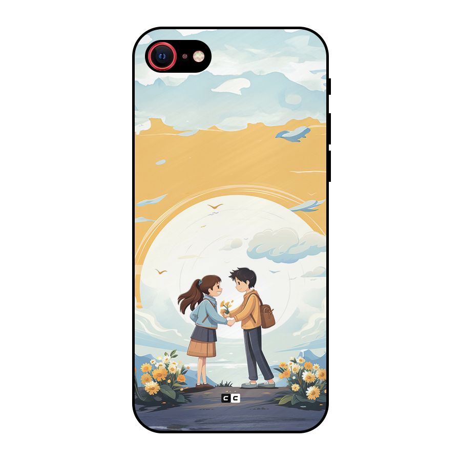 Teenage Anime Couple Metal Back Case for iPhone SE 2022