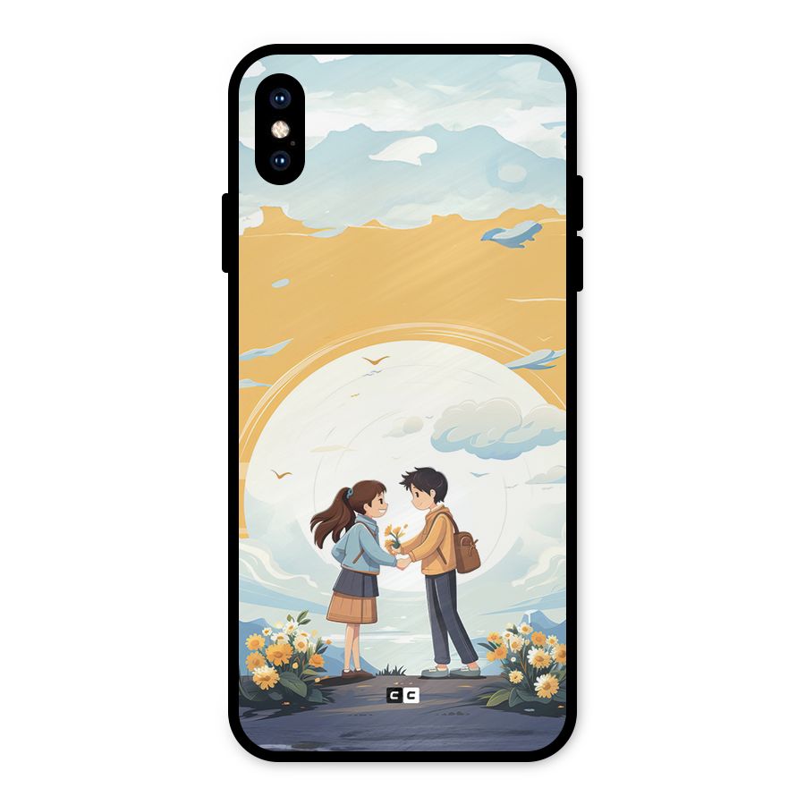 Teenage Anime Couple Metal Back Case for iPhone XS Max
