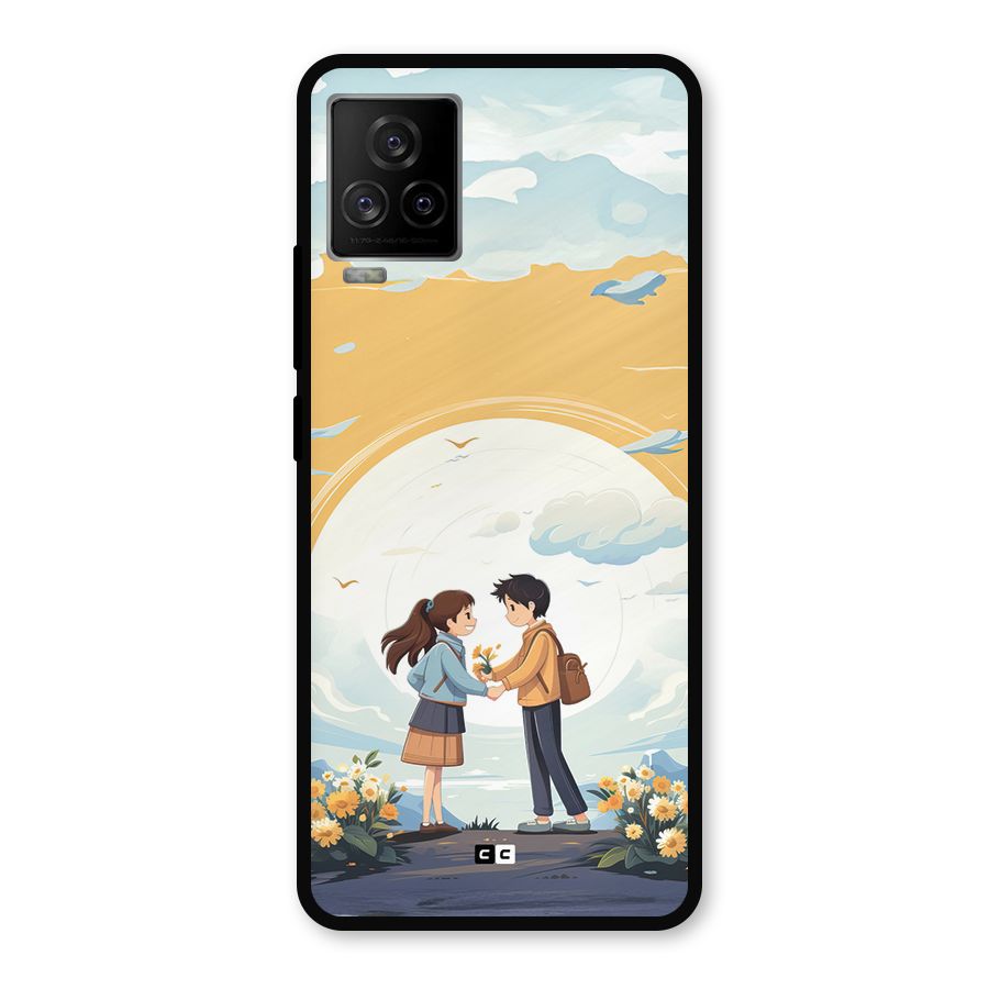 Teenage Anime Couple Metal Back Case for iQOO 7 Legend 5G