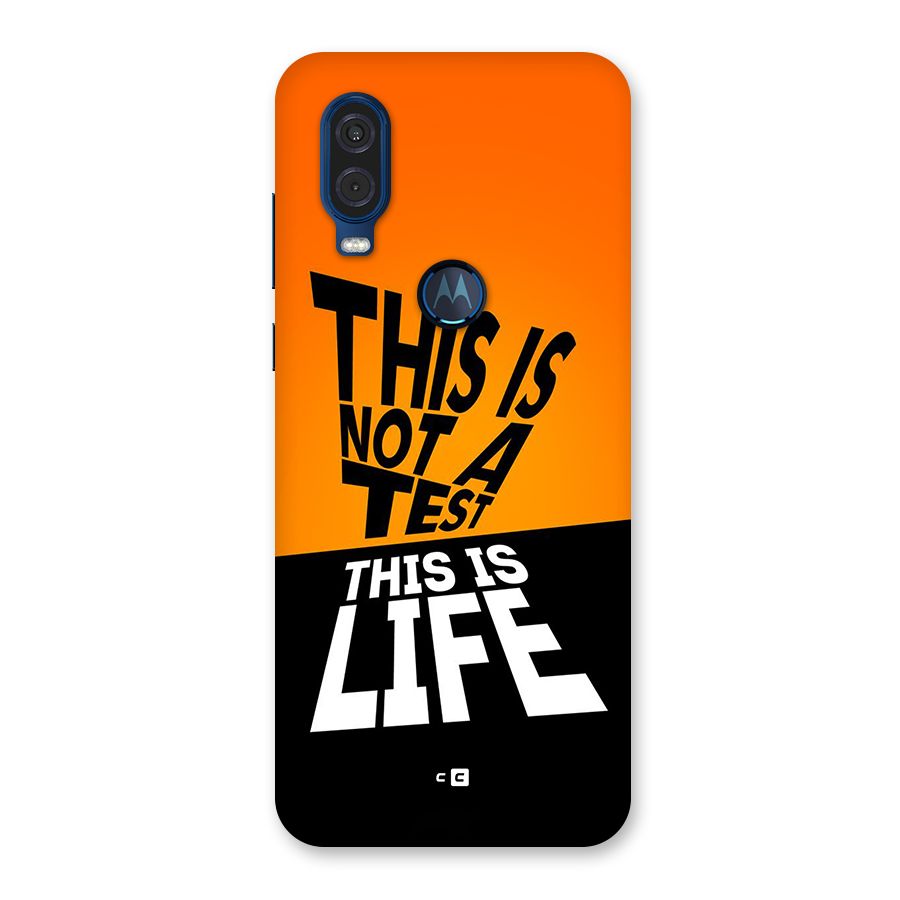 Test Life Back Case for Motorola One Vision