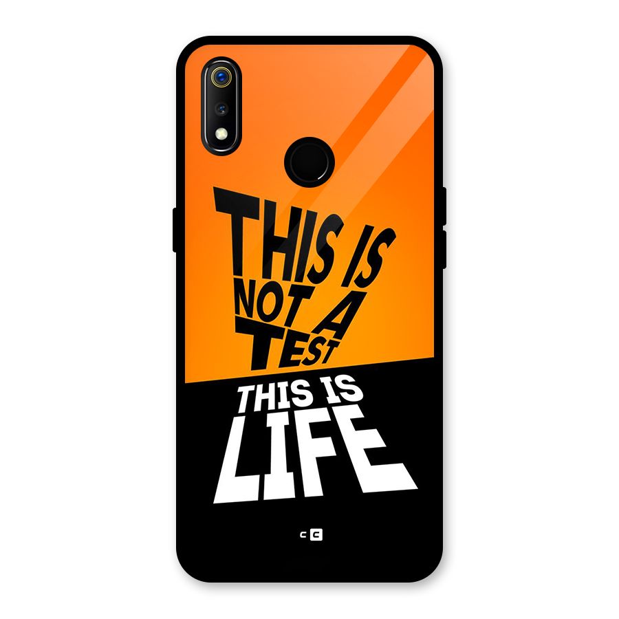 Test Life Glass Back Case for Realme 3