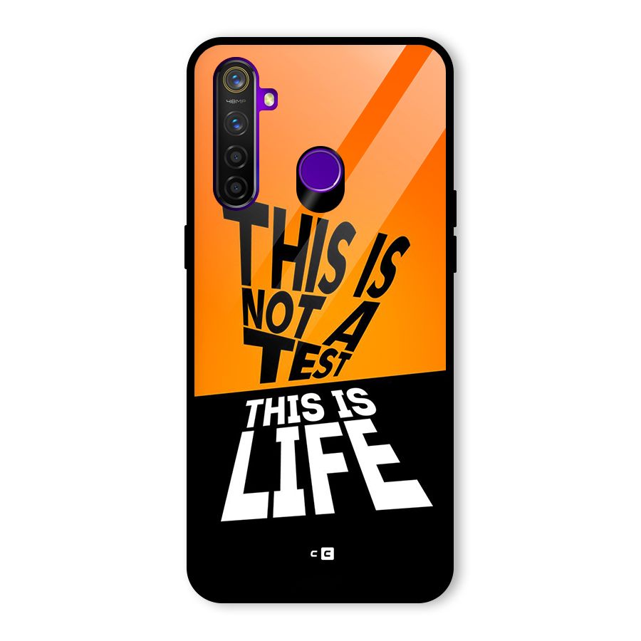 Test Life Glass Back Case for Realme 5 Pro