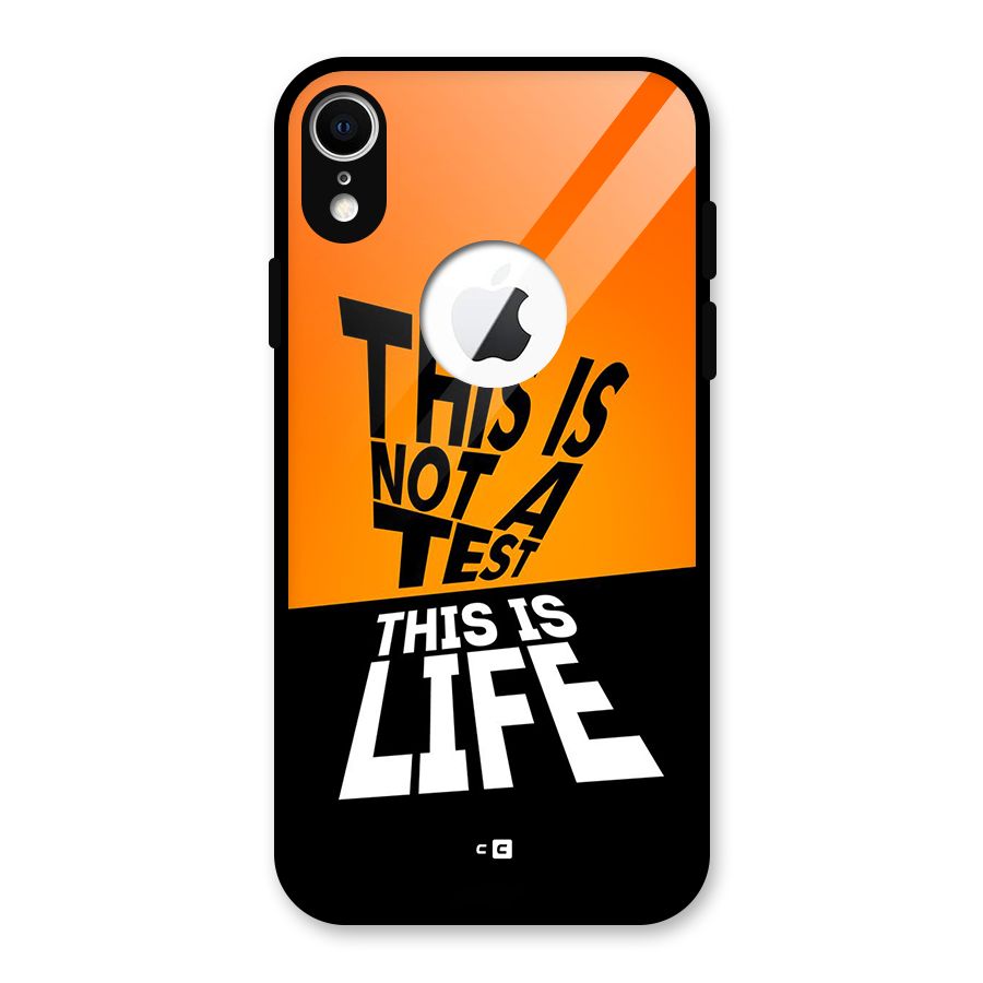 Test Life Glass Back Case for iPhone XR Logo Cut