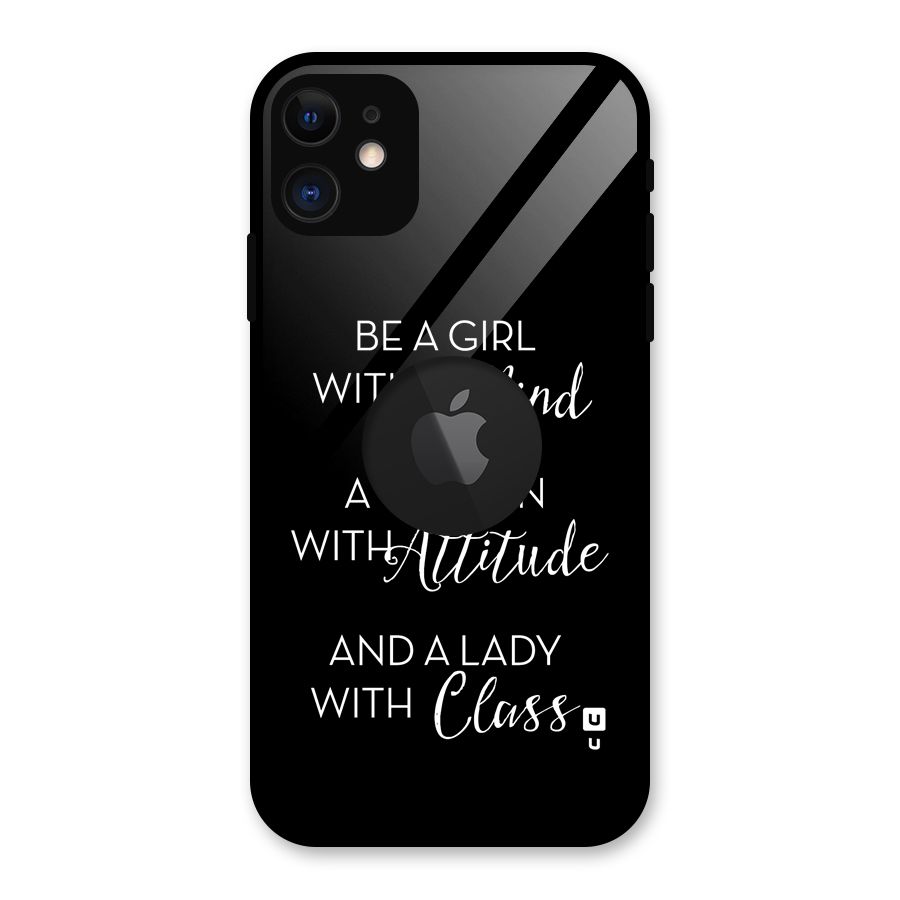 The-Mindset Glass Back Case for iPhone 11 Logo Cut