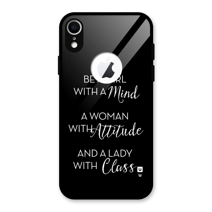 The-Mindset Glass Back Case for iPhone XR Logo Cut