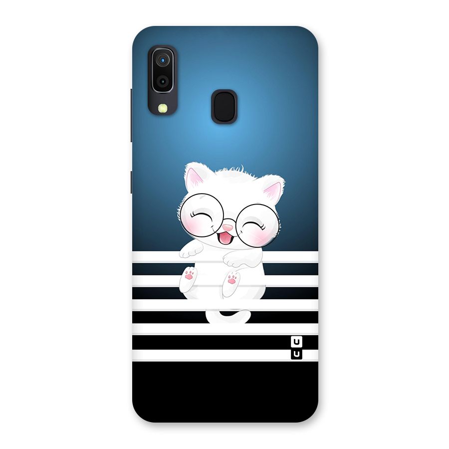 The Cat on Stripes Back Case for Galaxy A30