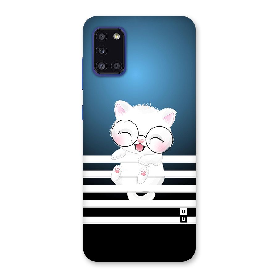 The Cat on Stripes Back Case for Galaxy A31