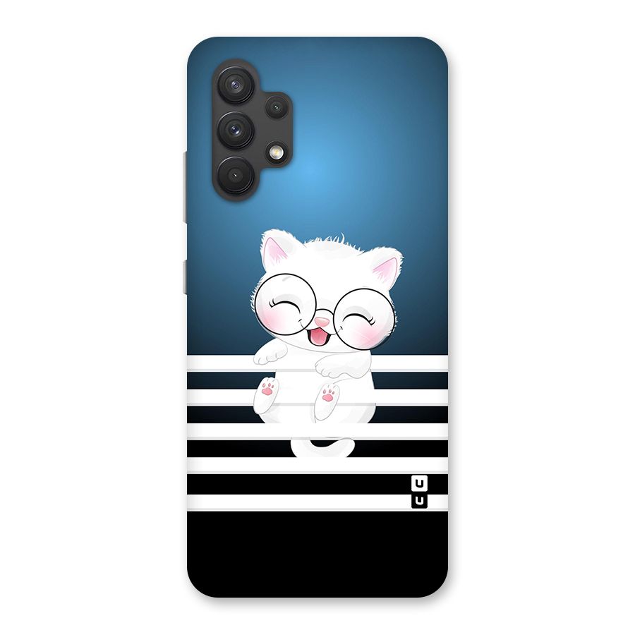 The Cat on Stripes Back Case for Galaxy A32