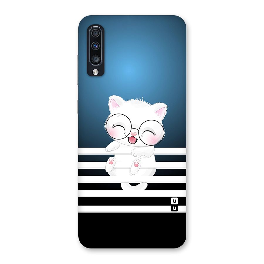 The Cat on Stripes Back Case for Galaxy A70