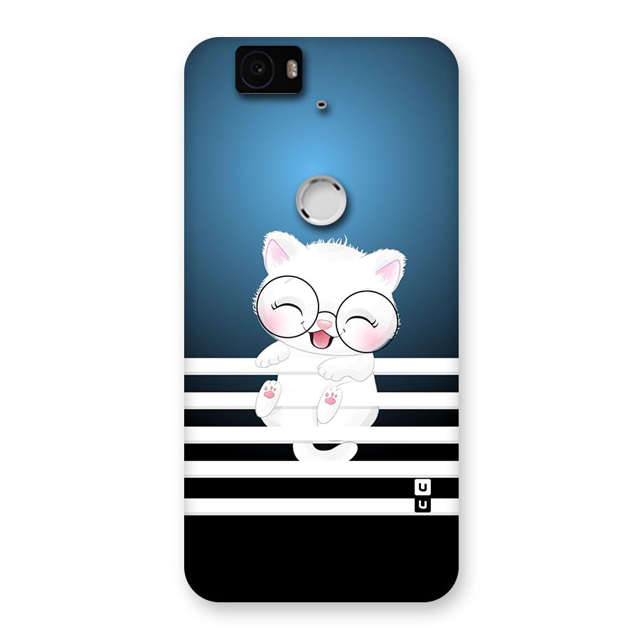 The Cat on Stripes Back Case for Google Nexus-6P