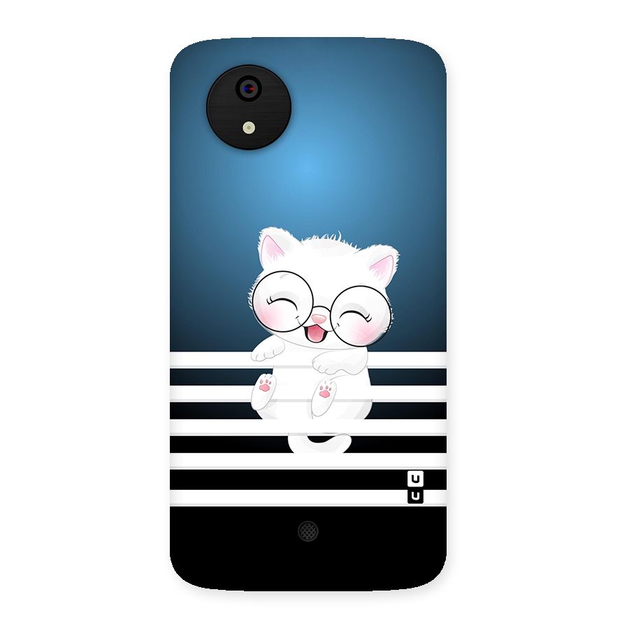 The Cat on Stripes Back Case for Micromax Canvas A1