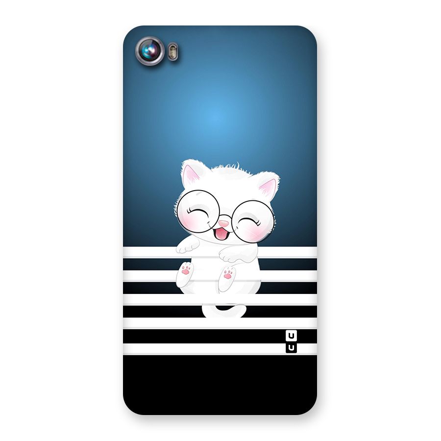The Cat on Stripes Back Case for Micromax Canvas Fire 4 A107