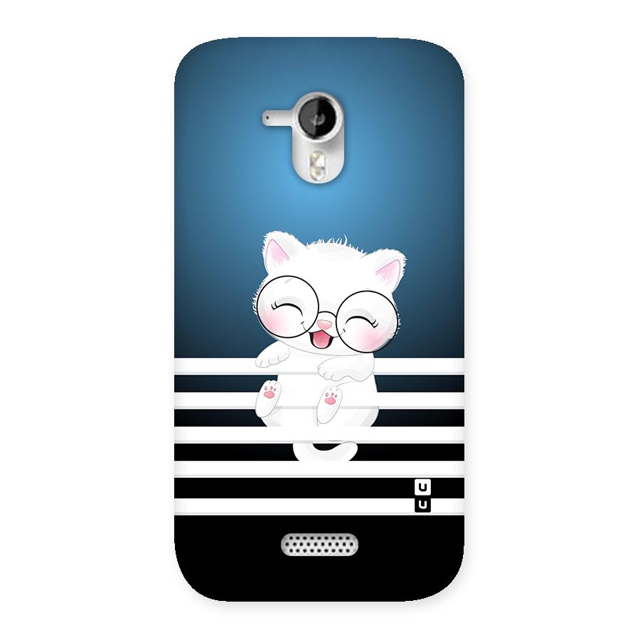 The Cat on Stripes Back Case for Micromax Canvas HD A116