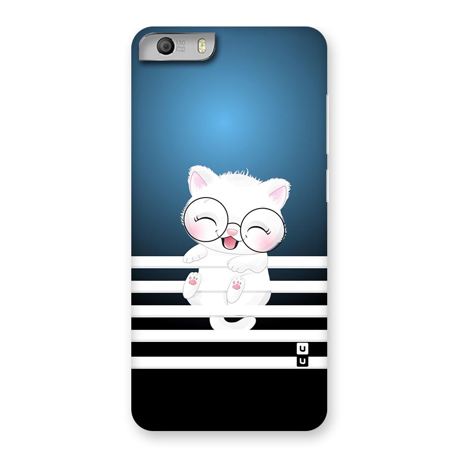 The Cat on Stripes Back Case for Micromax Canvas Knight 2