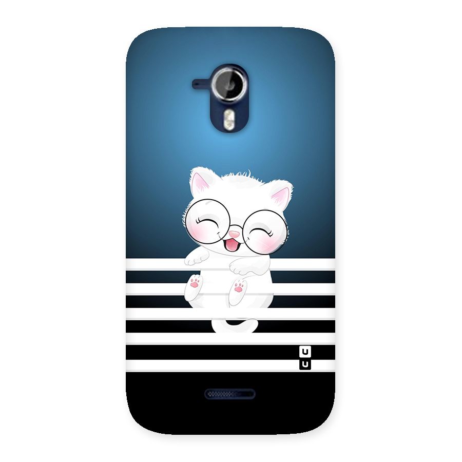 The Cat on Stripes Back Case for Micromax Canvas Magnus A117