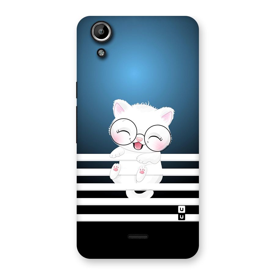 The Cat on Stripes Back Case for Micromax Canvas Selfie Lens Q345