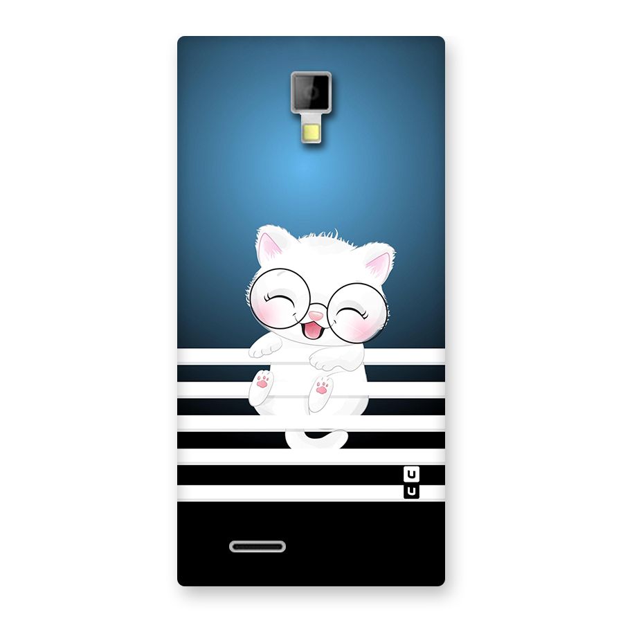 The Cat on Stripes Back Case for Micromax Canvas Xpress A99