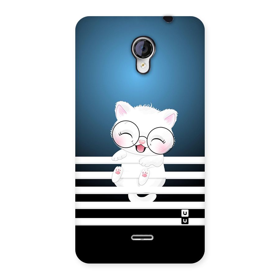 The Cat on Stripes Back Case for Micromax Unite 2 A106