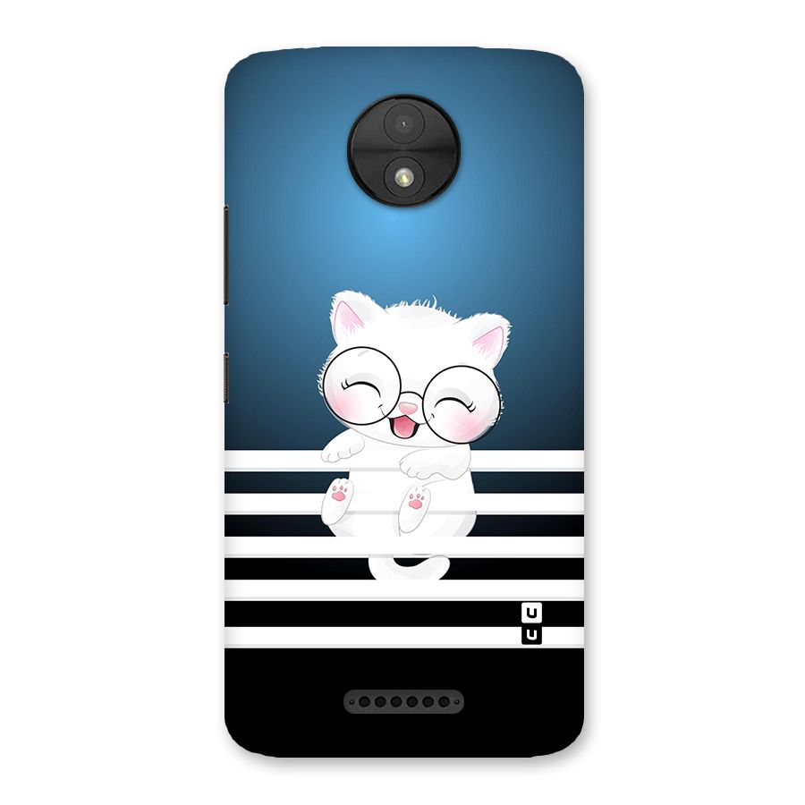 The Cat on Stripes Back Case for Moto C