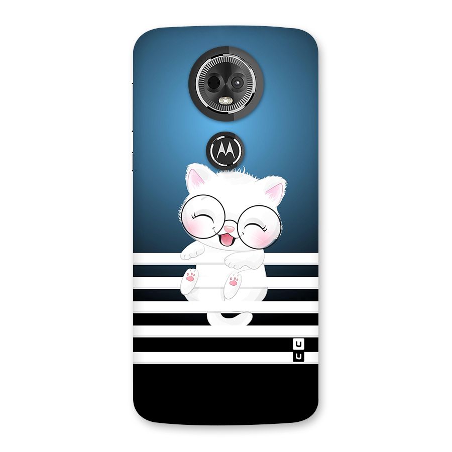 The Cat on Stripes Back Case for Moto E5 Plus