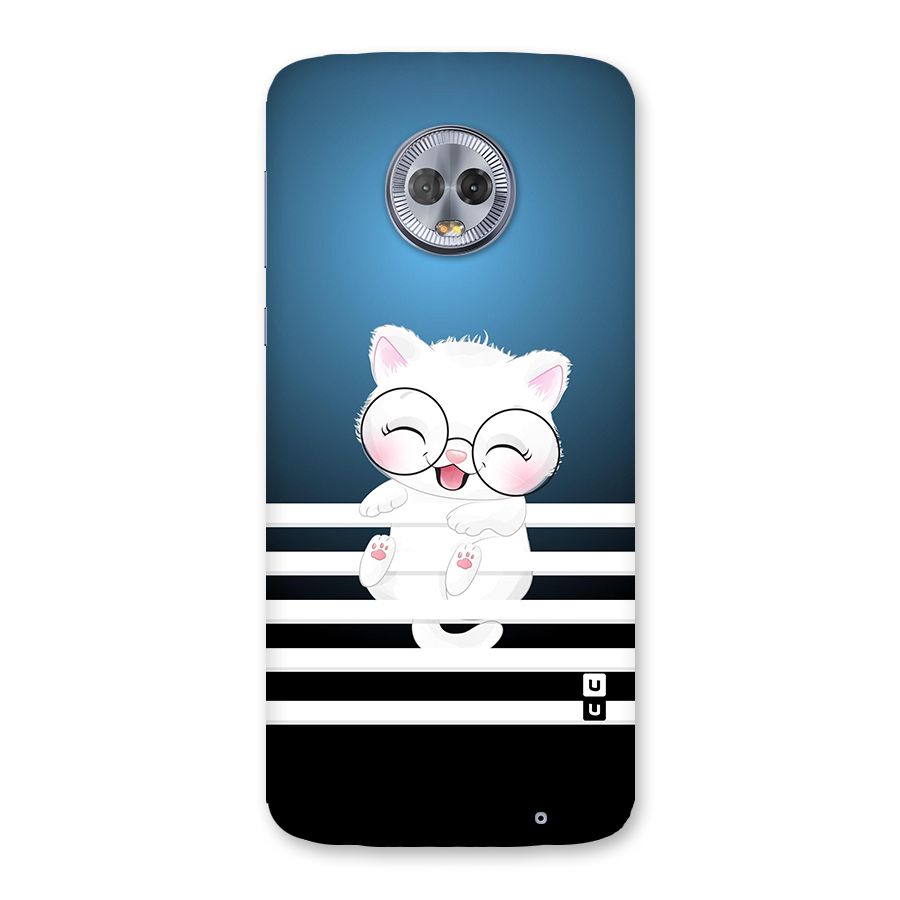 The Cat on Stripes Back Case for Moto G6 Plus