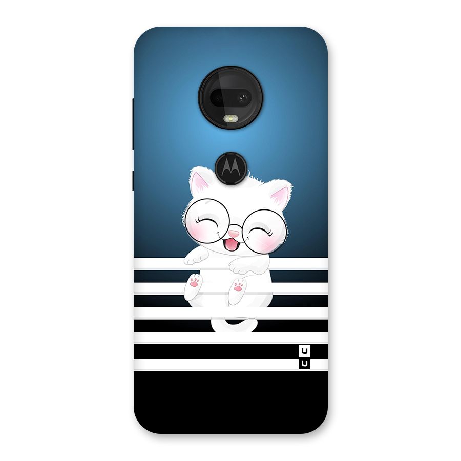 The Cat on Stripes Back Case for Moto G7