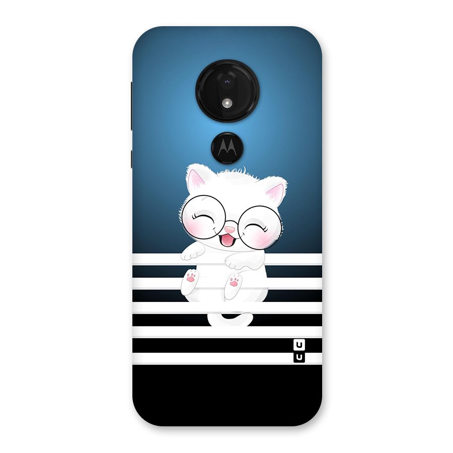 The Cat on Stripes Back Case for Moto G7 Power