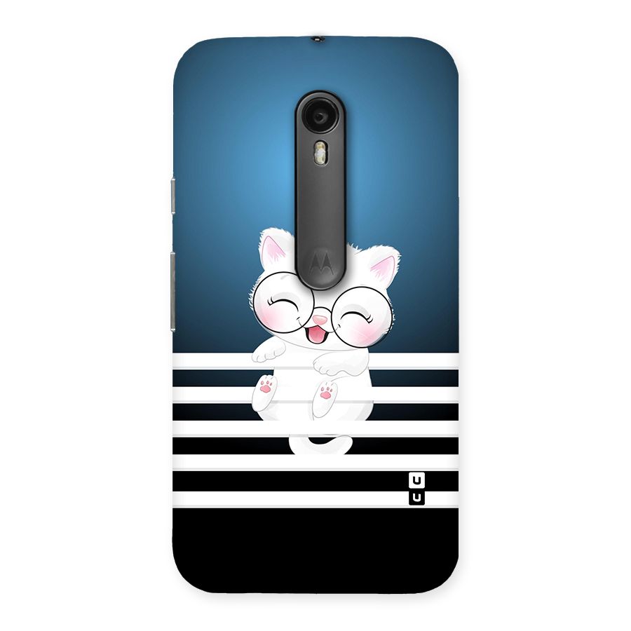 The Cat on Stripes Back Case for Moto G Turbo
