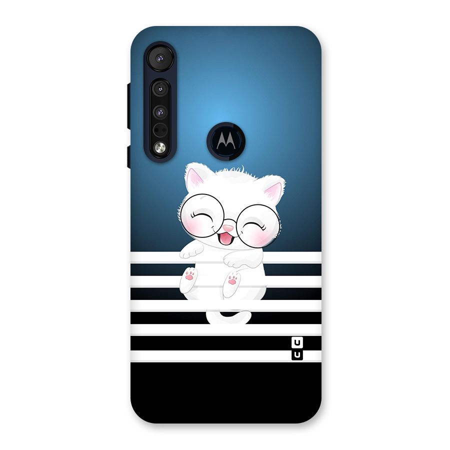 The Cat on Stripes Back Case for Motorola One Macro