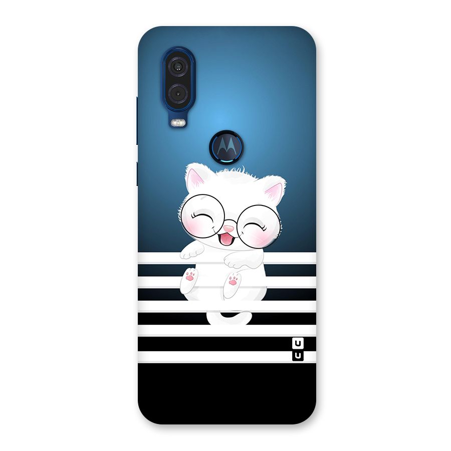 The Cat on Stripes Back Case for Motorola One Vision