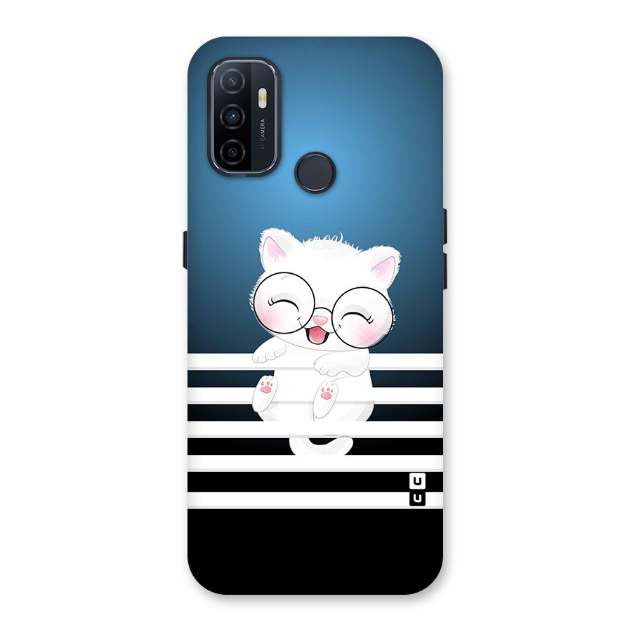The Cat on Stripes Back Case for Oppo A32