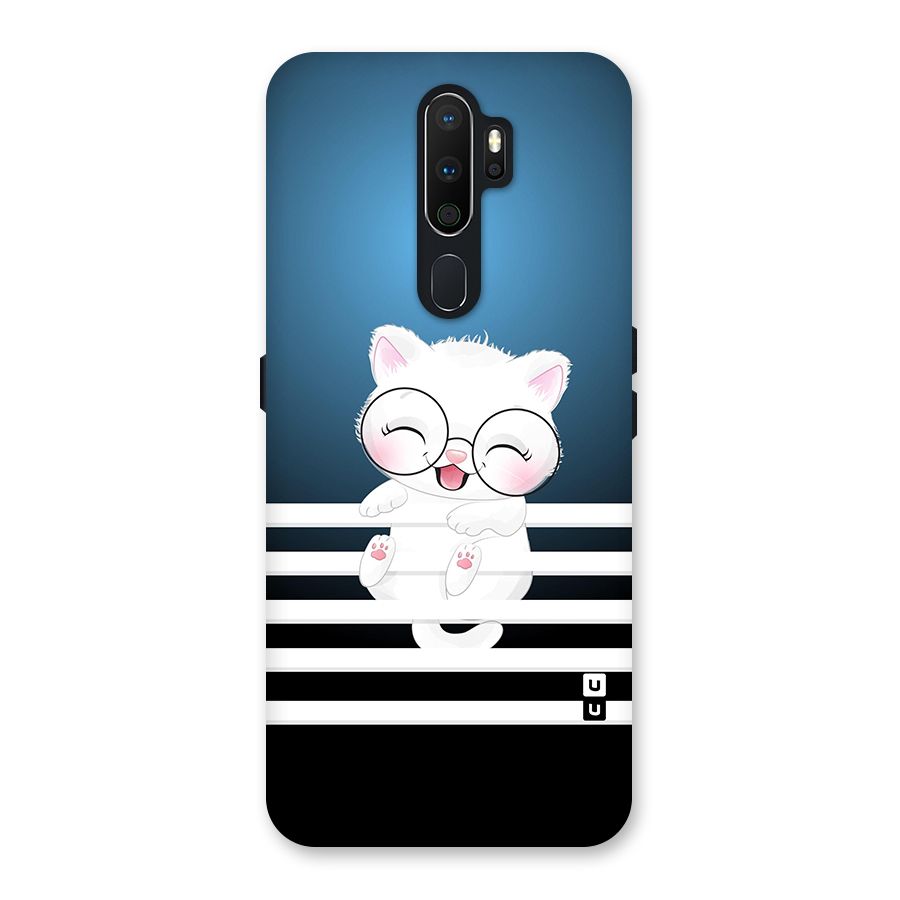 The Cat on Stripes Back Case for Oppo A5 (2020)
