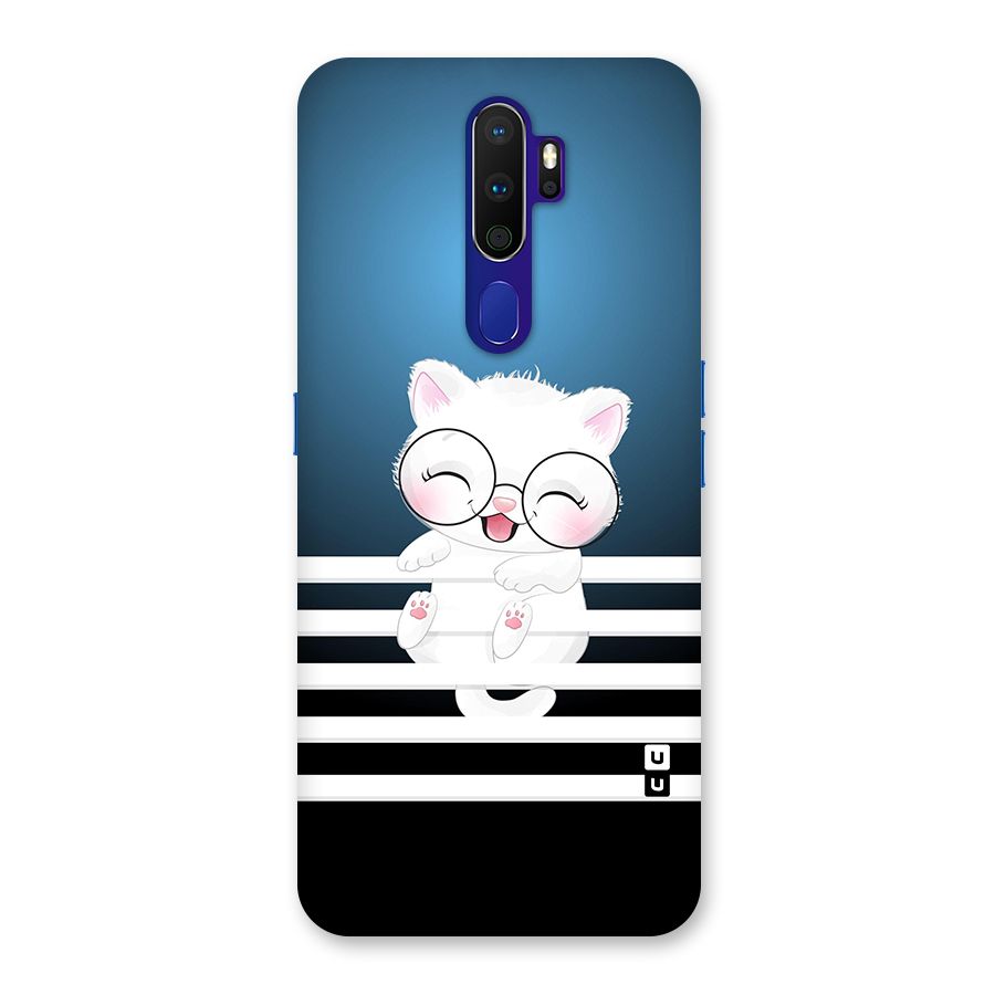 The Cat on Stripes Back Case for Oppo A9 (2020)