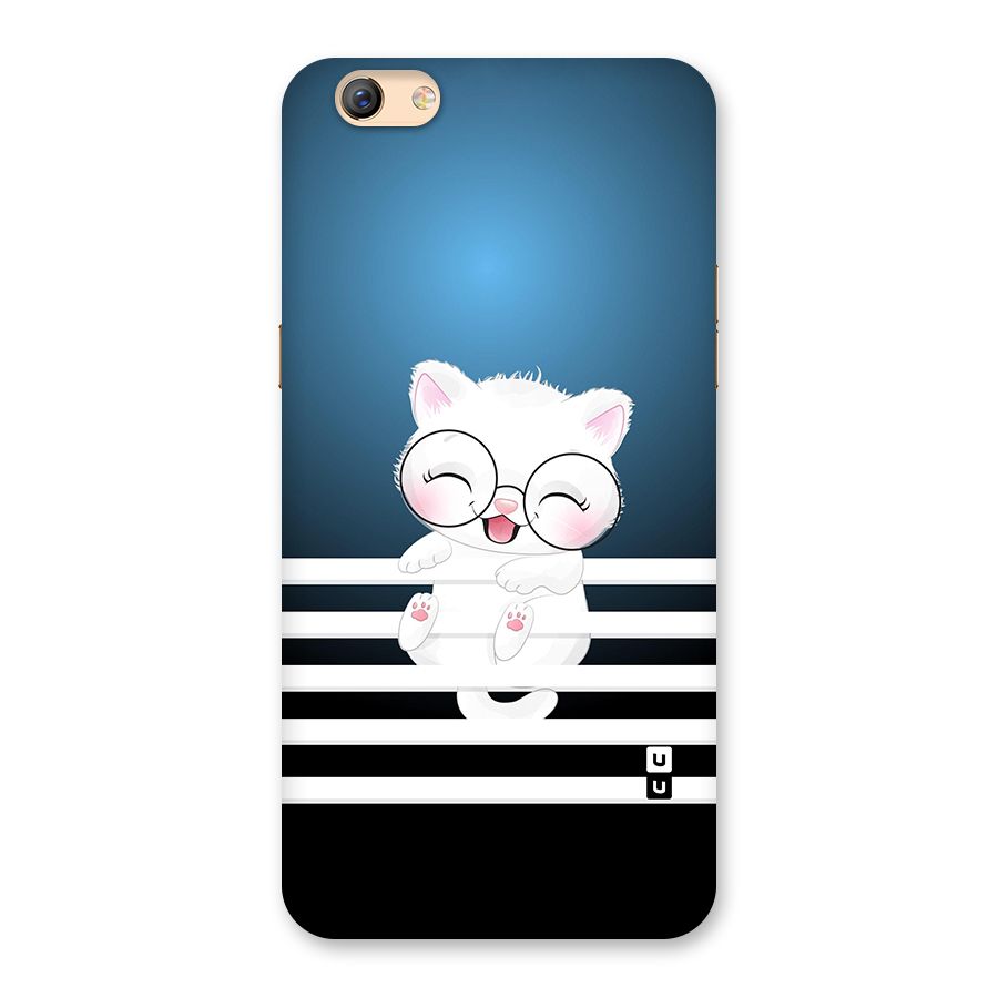 The Cat on Stripes Back Case for Oppo F3 Plus