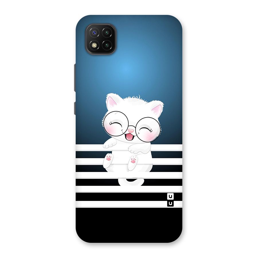 The Cat on Stripes Back Case for Poco C3