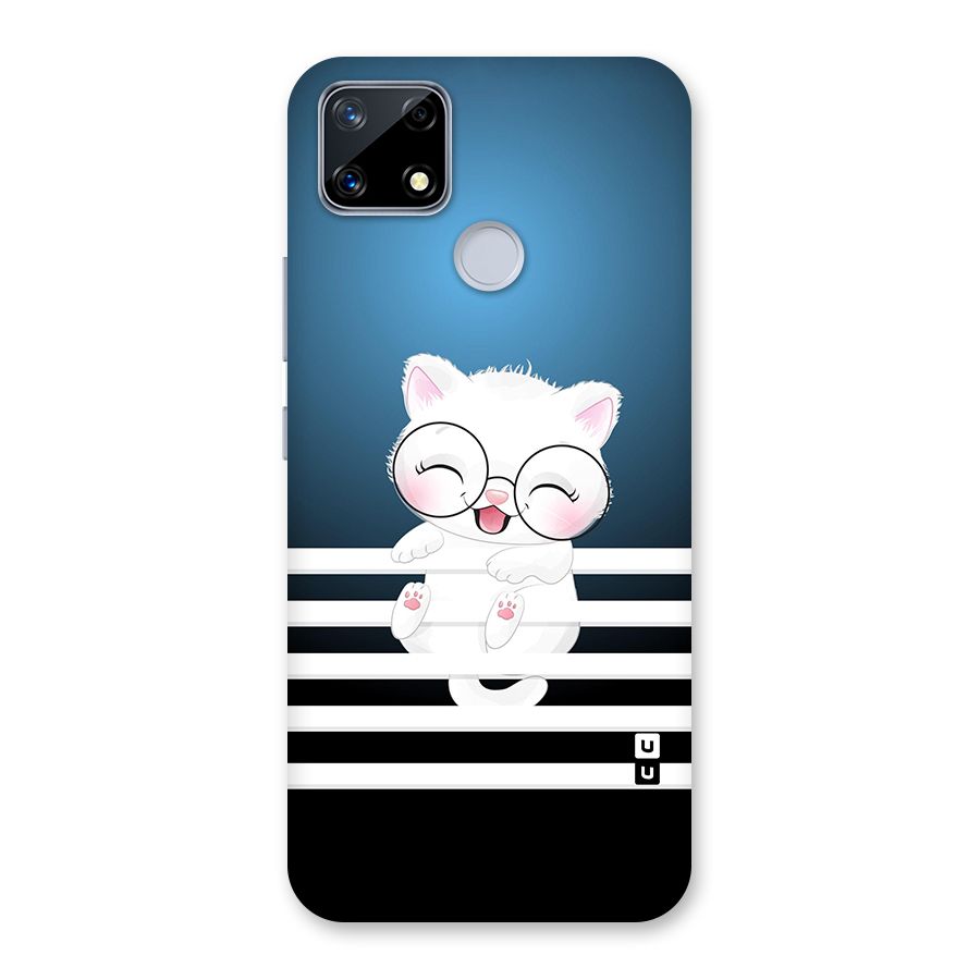 The Cat on Stripes Glass Back Case for Realme Narzo 20